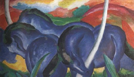 Franz Marc The Large Blue Horses (mk34) oil painting image